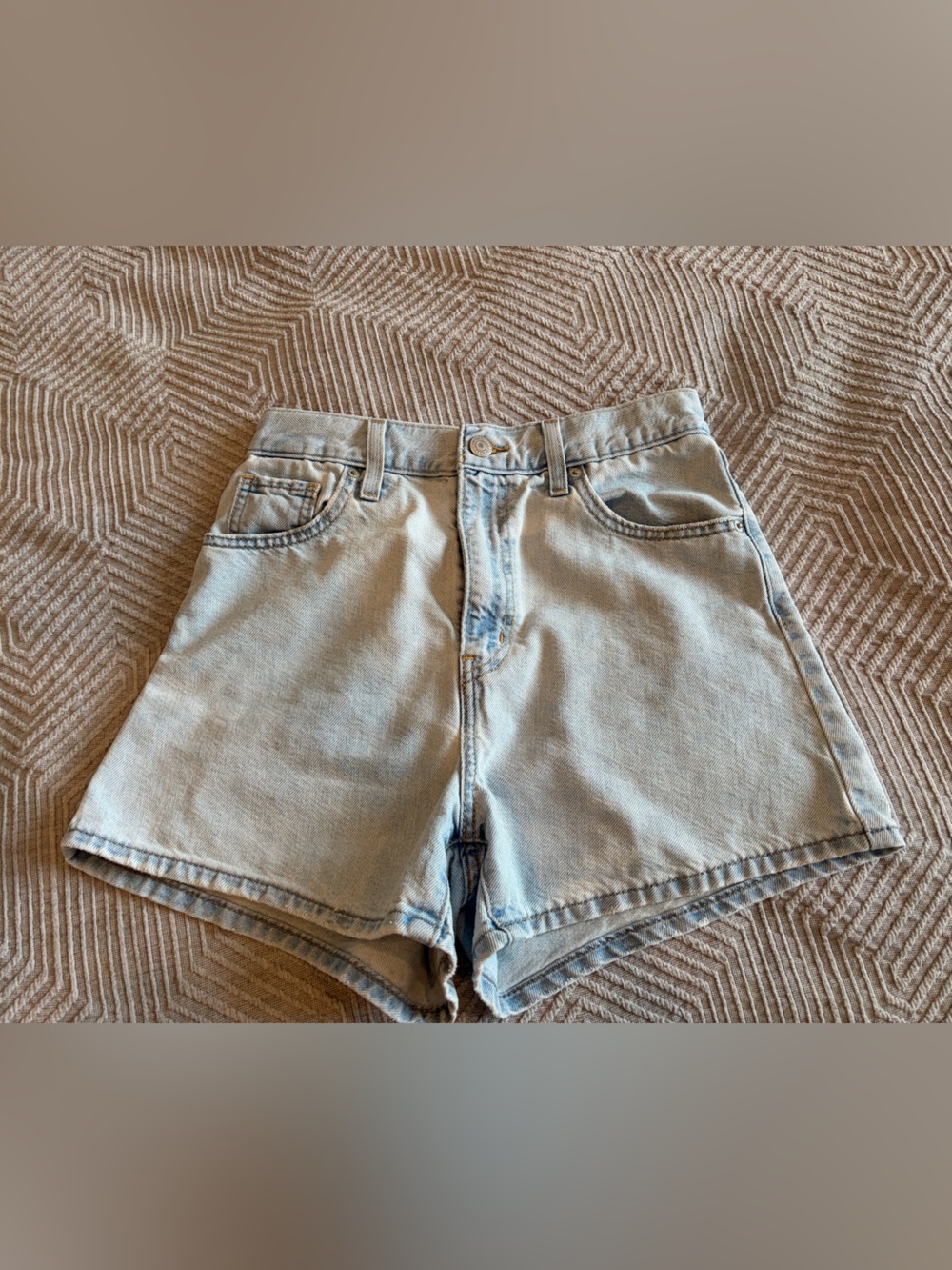 Levi's Light Blue High-Waist Jean Shorts